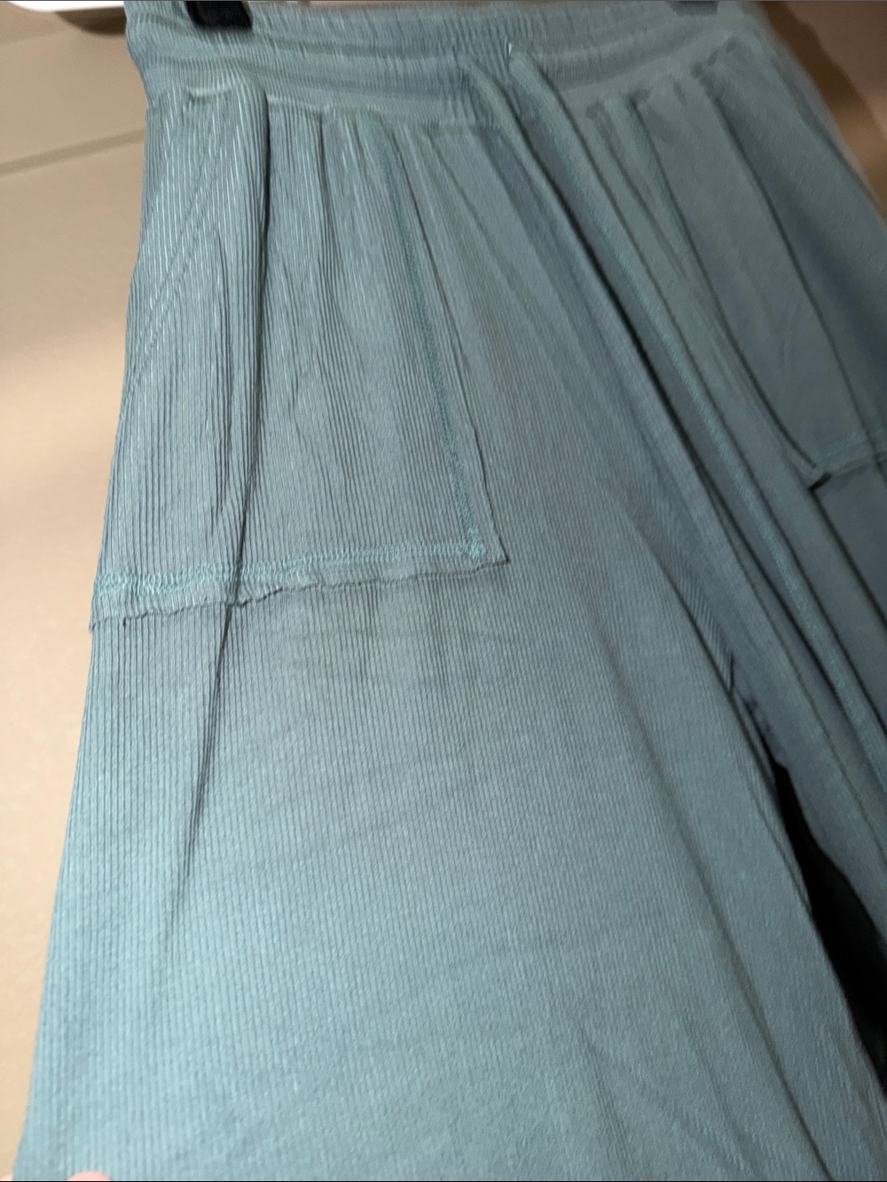 Zenana Lightly Ribbed Shirt & Pant Set - M (Ash Jade) - Picture 7 of 8